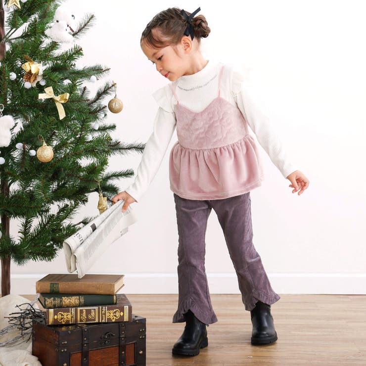 【お揃い】フリルヘムコールテンチェックフレアパンツ(80~140cm) | SLAP SLIP | 詳細画像4 