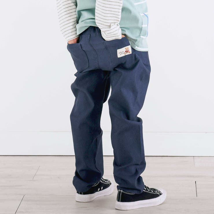 ネイビー | 【らくのび】おしりポケットクマさんタグストレッチパンツ(80~130cm) | SLAP SLIP