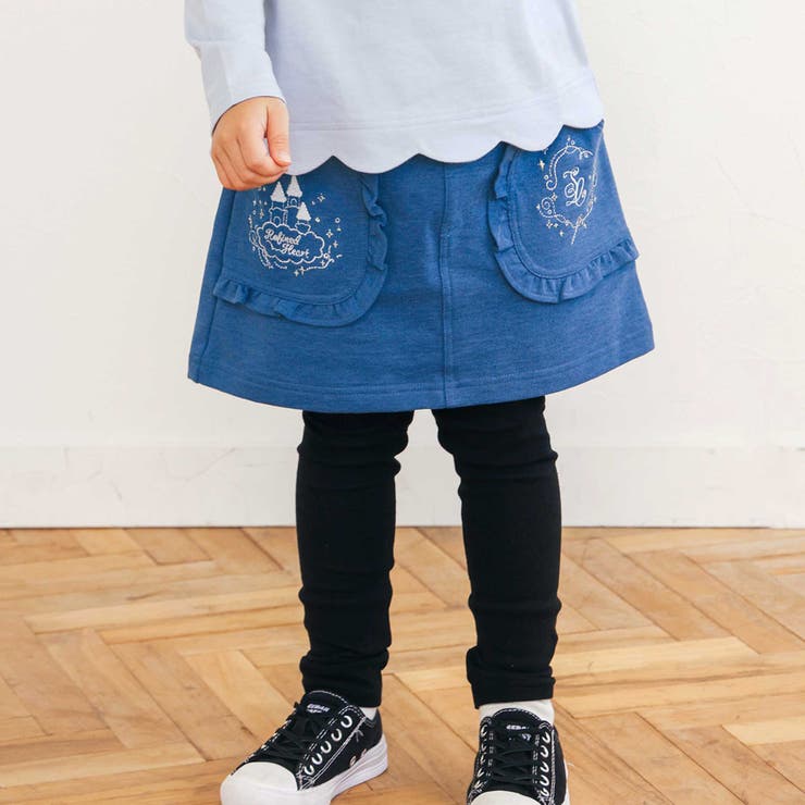 キラキラ刺しゅうフリルポケットスカッツ(80~120cm) | SLAP SLIP | 詳細画像1 