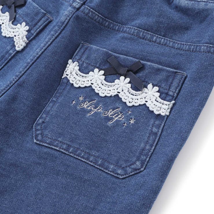 後ろポケットリボンフレアシルエット9分丈デニムパンツ(80~130cm) | SLAP SLIP | 詳細画像16 