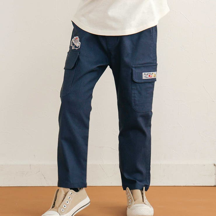 ネイビー | はたらくくるまモチーフスーパーストレッチツイルパンツ | SLAP SLIP