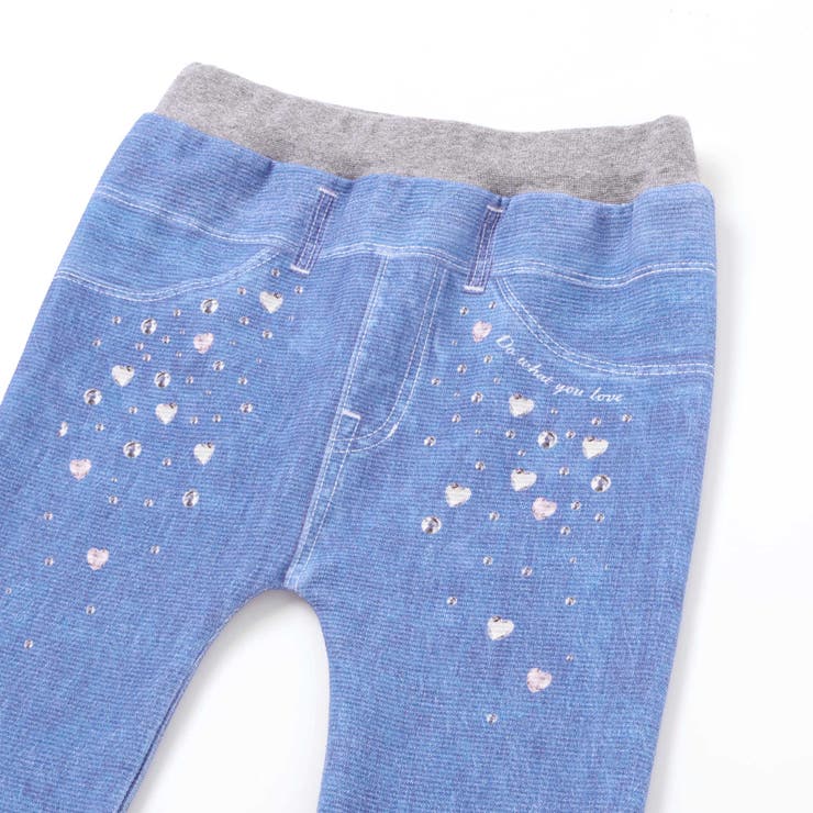 恐竜ロケットワッペンレースキラキラデニム風プリント8分丈パンツ(80~120cm… | SLAP SLIP | 詳細画像23 