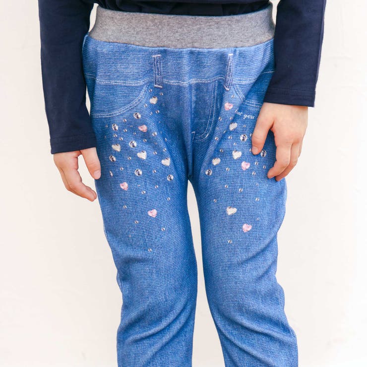 恐竜ロケットワッペンレースキラキラデニム風プリント8分丈パンツ(80~120cm… | SLAP SLIP | 詳細画像25 