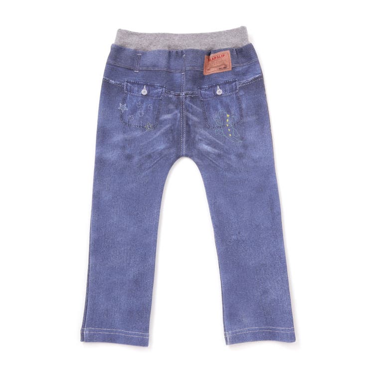 恐竜ロケットワッペンレースキラキラデニム風プリント8分丈パンツ(80~120cm… | SLAP SLIP | 詳細画像4 