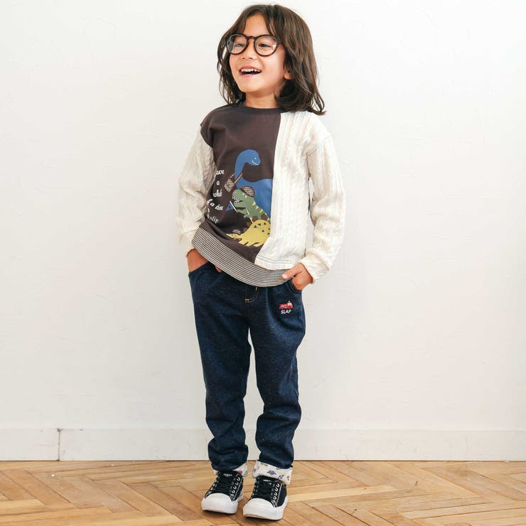 消防車恐竜折り返し柄プリントデニム風パンツ(80~130cm) | SLAP SLIP | 詳細画像23 