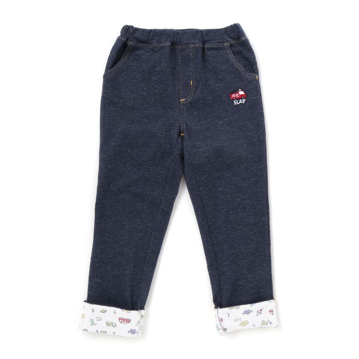 消防車恐竜折り返し柄プリントデニム風パンツ(80~130cm) | SLAP SLIP | 詳細画像4 