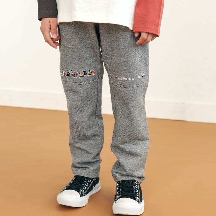 はたらくくるまワッペン刺しゅう切り替えパンツ(80~130cm) | SLAP SLIP | 詳細画像1 