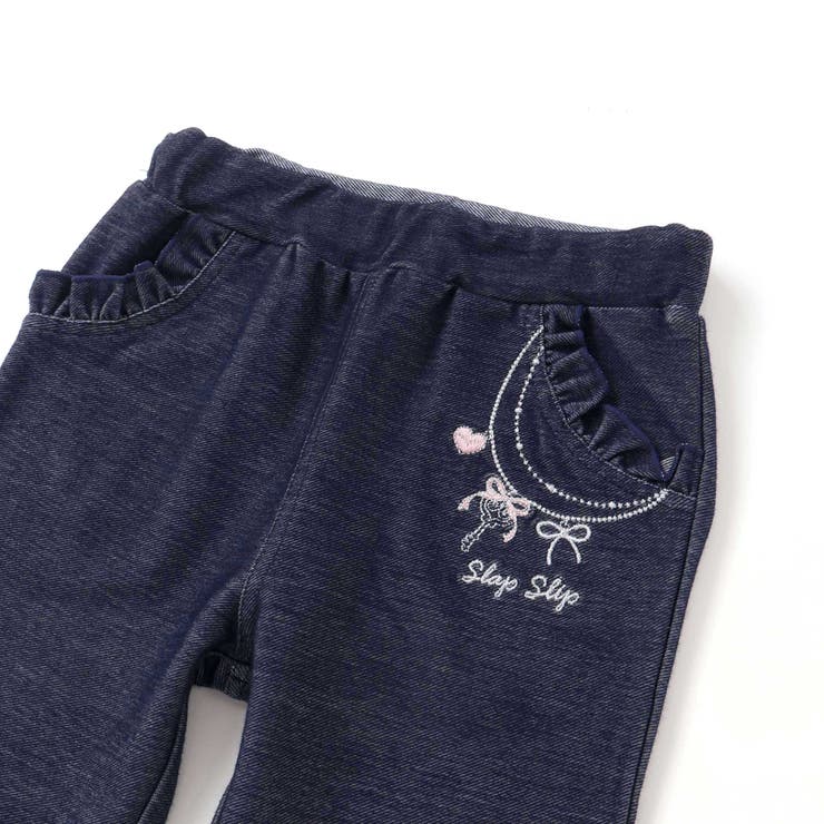 キラキラモチーフ刺しゅうフリル腰ポケットフレアパンツ(80~130cm) | SLAP SLIP | 詳細画像9 