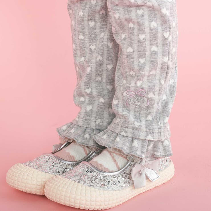 裾フリルお尻ポケットハートがいっぱい総柄パンツ(80~120cm) | SLAP SLIP | 詳細画像4 