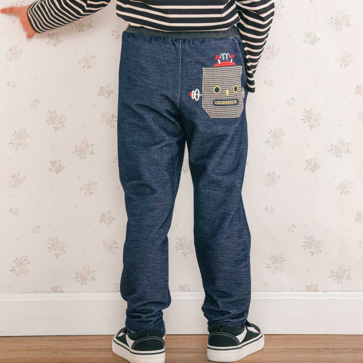 ネイビー | ロボットおしりポケットロングパンツ(80~130cm) | SLAP SLIP