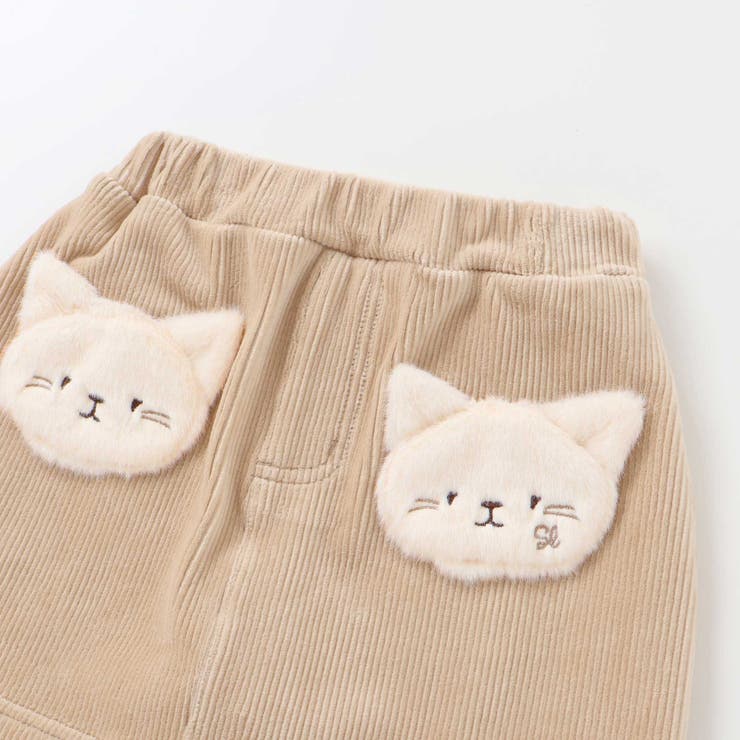 アニマルネコウサギパッチ刺しゅうポケットコーデュロイスカッツ(80~120cm) | SLAP SLIP | 詳細画像10 