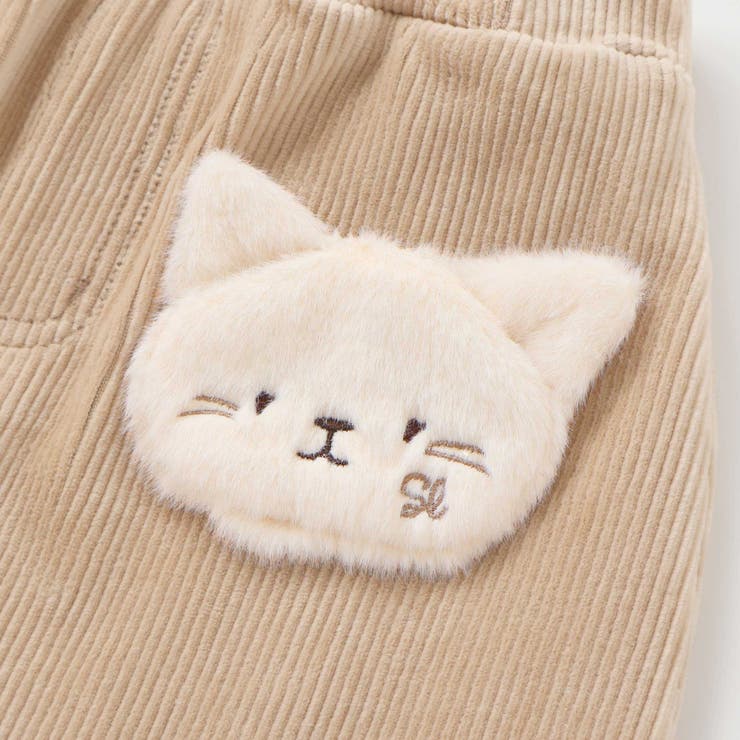 アニマルネコウサギパッチ刺しゅうポケットコーデュロイスカッツ(80~120cm) | SLAP SLIP | 詳細画像11 