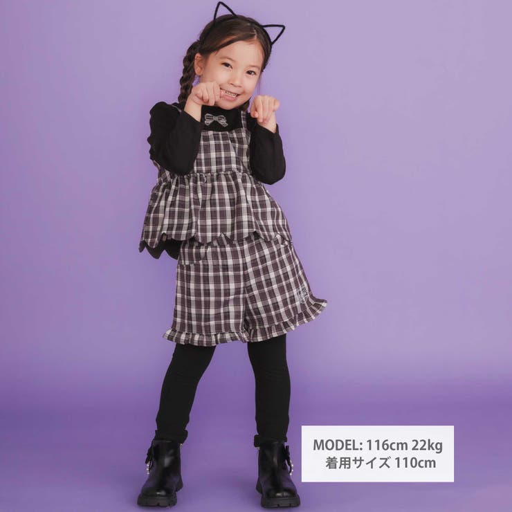【お揃い】レギンスドッキングチェックショートパンツ(80~130cm) | SLAP SLIP | 詳細画像2 