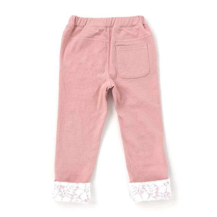 裏微起毛キーチャーム風モチーフ刺しゅう付き折り返しレースパンツ(80~130cm… | SLAP SLIP | 詳細画像17 