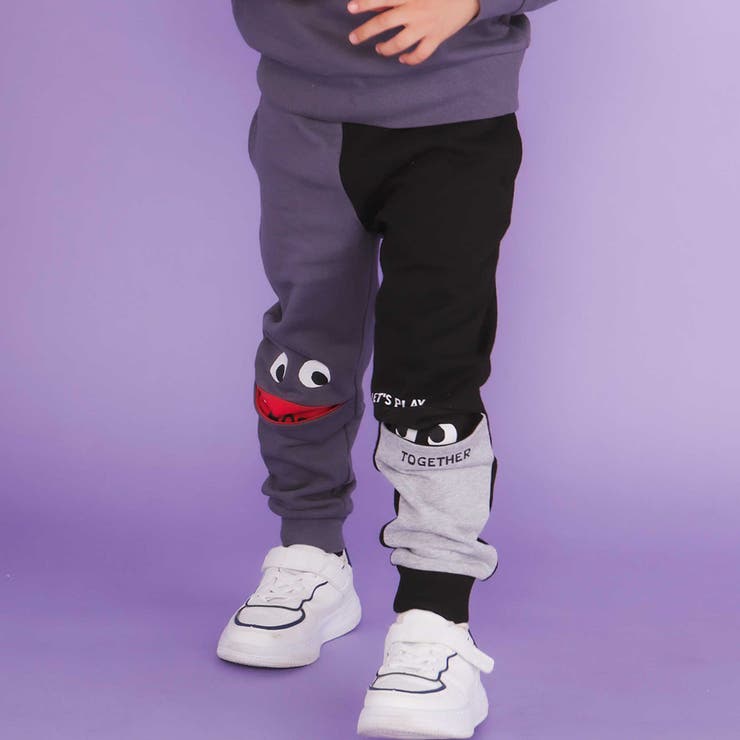 ネイビー | ぎょろぎょろモンスターかくれんぼロングパンツ(80~130cm) | SLAP SLIP