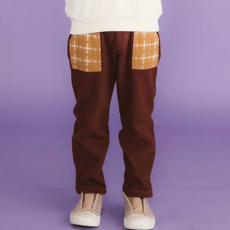 【リバーシブル】無地チェックロングパンツ(80~130cm) | SLAP SLIP | 詳細画像1 