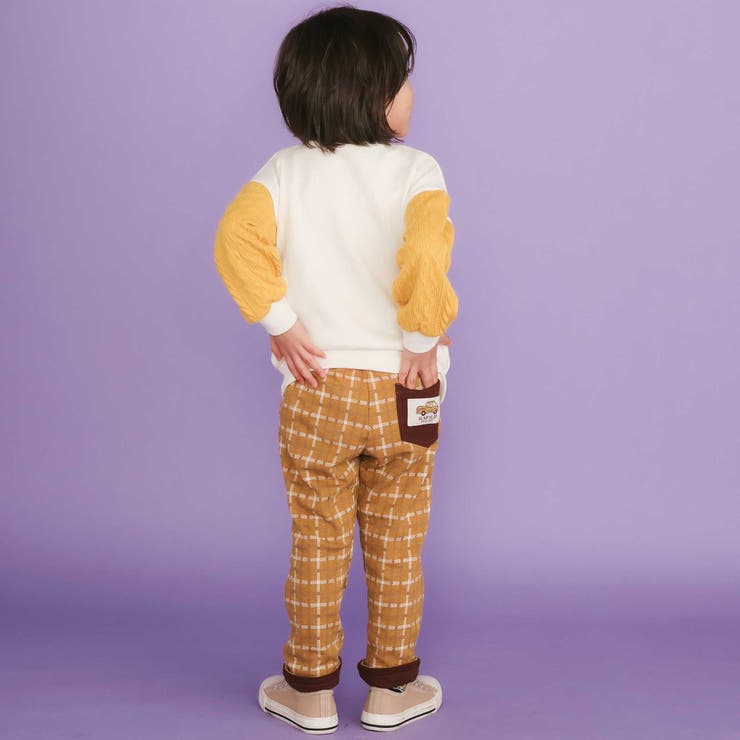 【リバーシブル】無地チェックロングパンツ(80~130cm) | SLAP SLIP | 詳細画像4 