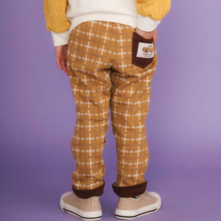 【リバーシブル】無地チェックロングパンツ(80~130cm) | SLAP SLIP | 詳細画像5 