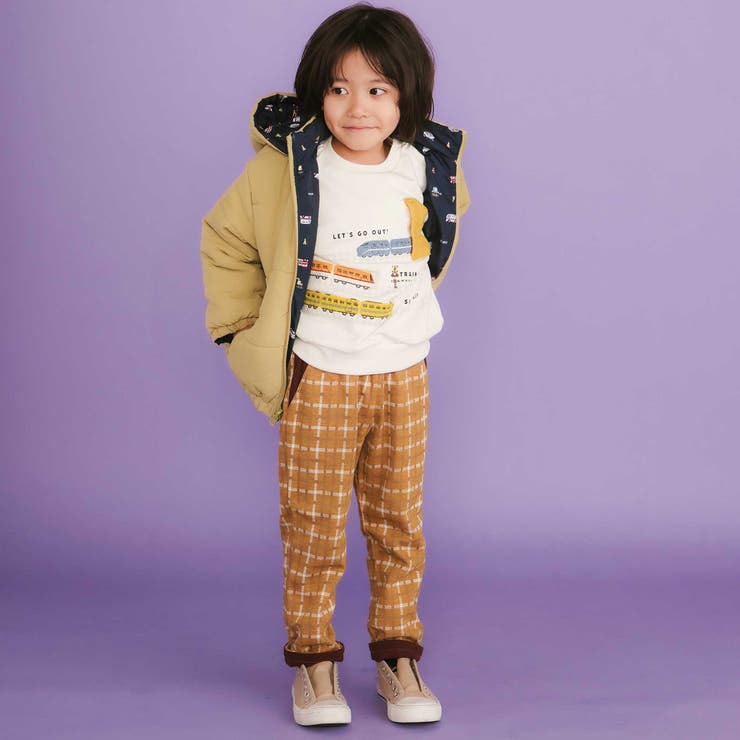 【リバーシブル】無地チェックロングパンツ(80~130cm) | SLAP SLIP | 詳細画像6 