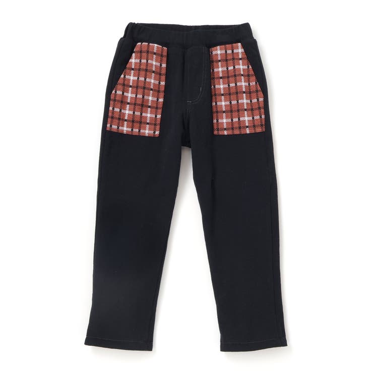 ブラック | 【リバーシブル】無地チェックロングパンツ(80~130cm) | SLAP SLIP