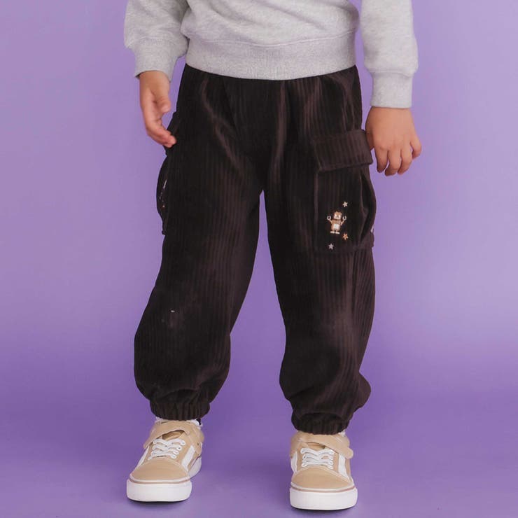 ロケット＆ロボットポケット刺しゅうニットコールカーゴパンツ(80~130cm) | SLAP SLIP | 詳細画像1 