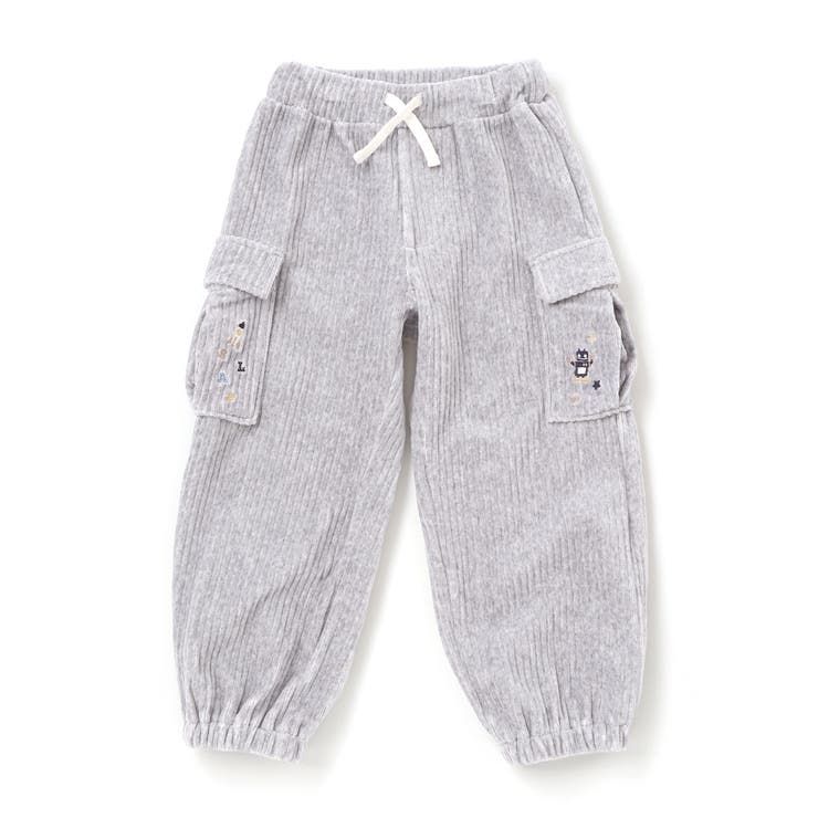 ライトグレー | ロケット＆ロボットポケット刺しゅうニットコールカーゴパンツ(80~130cm) | SLAP SLIP
