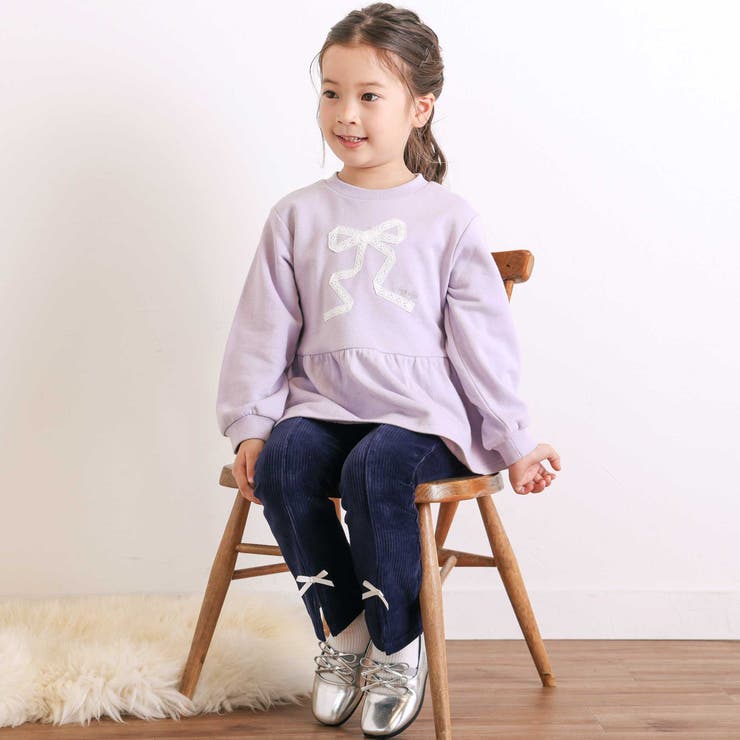 スカラップポケットフロントタック裾スリットロングパンツ(80~130cm) | SLAP SLIP | 詳細画像4 