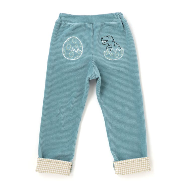 消防車恐竜おしりパッチ折り返し裾チェックロングパンツ(80~130cm) | SLAP SLIP | 詳細画像11 