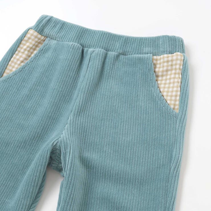 消防車恐竜おしりパッチ折り返し裾チェックロングパンツ(80~130cm) | SLAP SLIP | 詳細画像12 