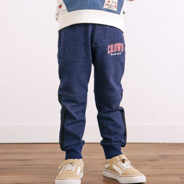 ネイビー | 切替サイドラインロングパンツ(80~130cm) | SLAP SLIP