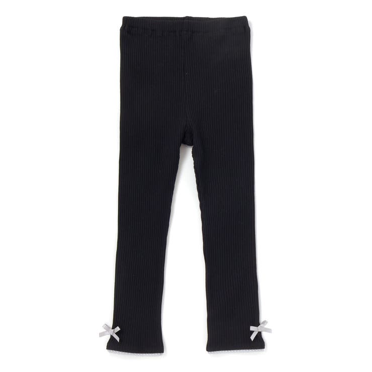 ブラック | 裾レースリボンレギンス(80~130cm) | SLAP SLIP