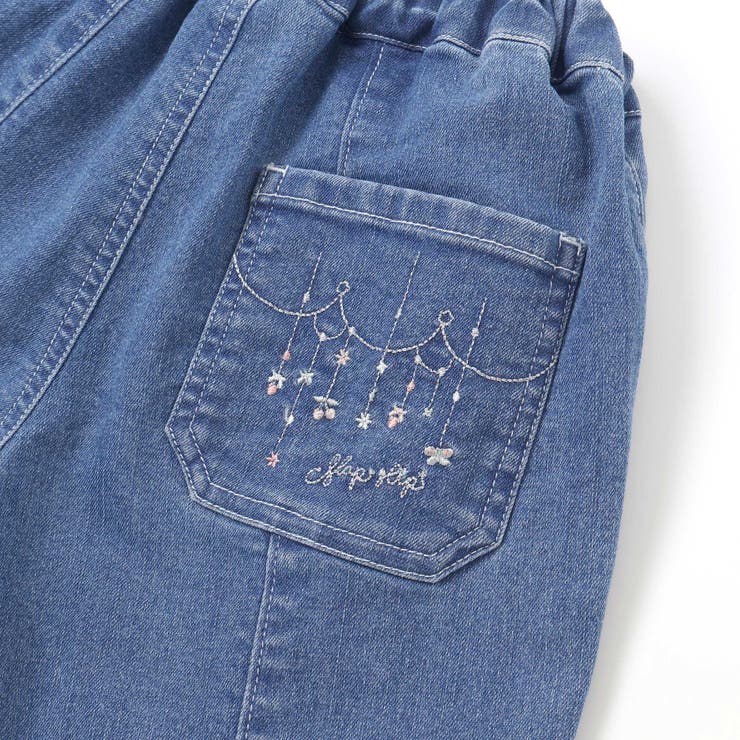裾レースチャーム刺しゅう9分丈デニム(90~130cm) | SLAP SLIP | 詳細画像14 