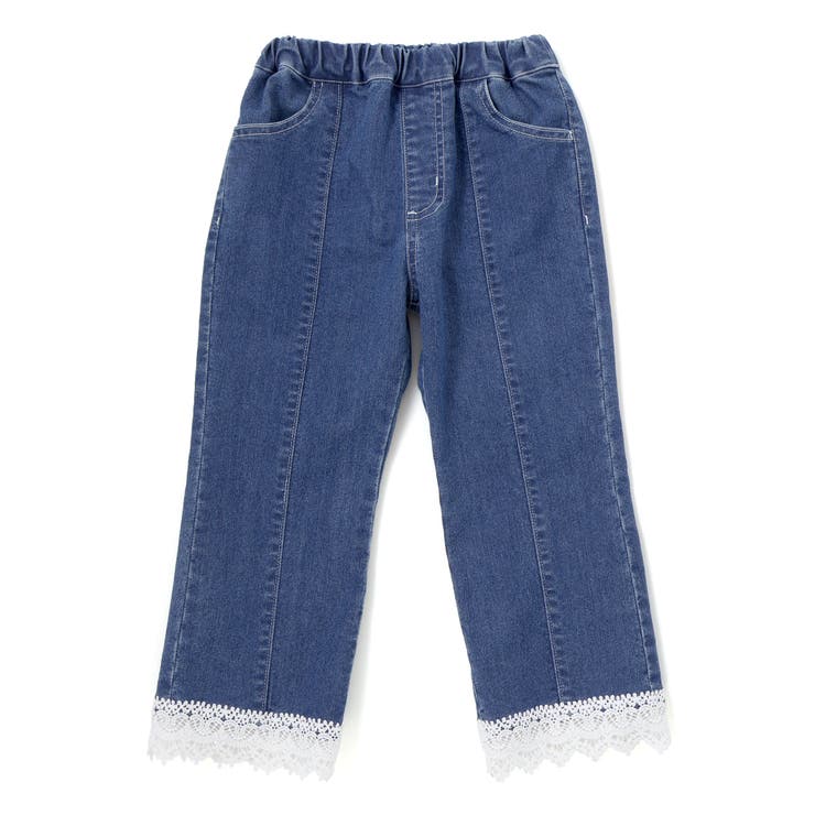 裾レースチャーム刺しゅう9分丈デニム(90~130cm) | SLAP SLIP | 詳細画像4 