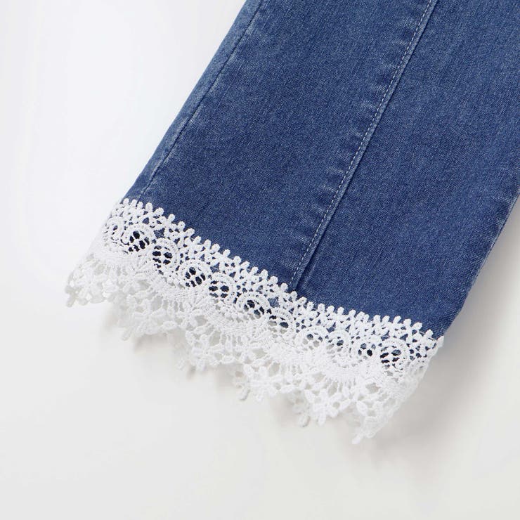 裾レースチャーム刺しゅう9分丈デニム(90~130cm) | SLAP SLIP | 詳細画像8 