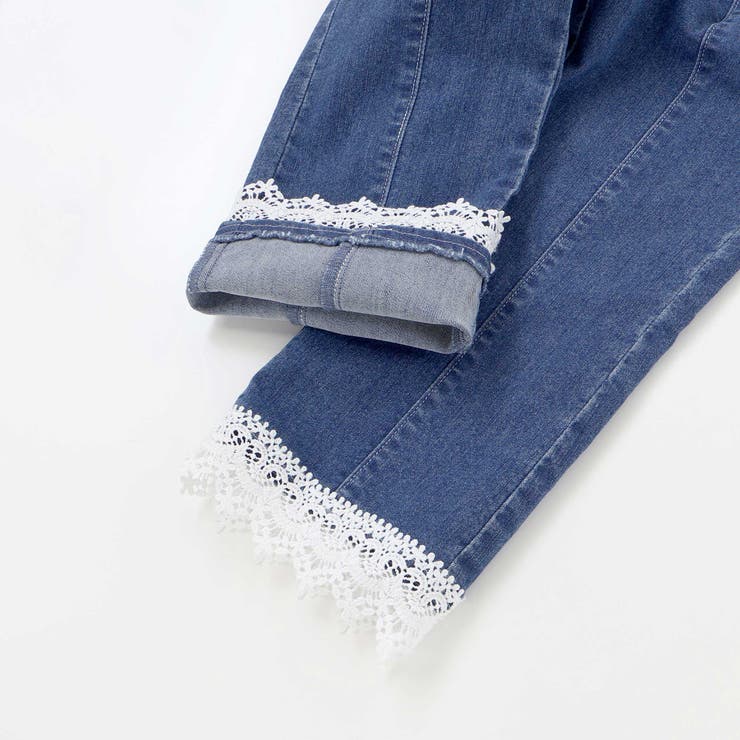 裾レースチャーム刺しゅう9分丈デニム(90~130cm) | SLAP SLIP | 詳細画像9 