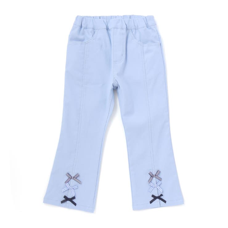 ブルー | 裾リボン付きストレッチツイルパンツ(80~130cm) | SLAP SLIP