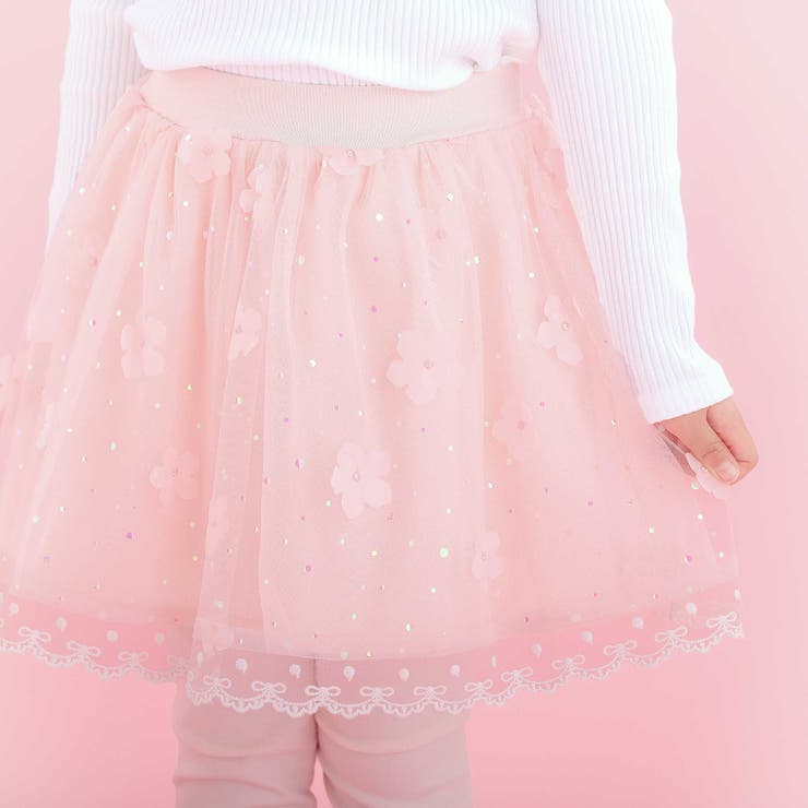 【スラプリ】立体お花ラメチュールフレアスカパン(80~120cm) | SLAP SLIP | 詳細画像4 