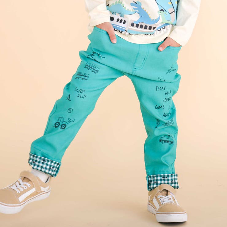 裾折り返しプリントストレッチツイルパンツ(80~130cm) | SLAP SLIP | 詳細画像3 