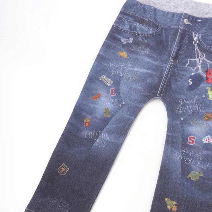 デニム裏プリントミラノリブ8分丈パンツ(80~110cm) | SLAP SLIP | 詳細画像7 