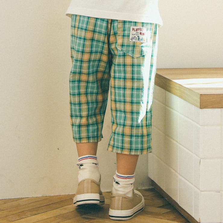 【リバーシブル】 無地チェック柄6分丈パンツ(80~130cm) | SLAP SLIP | 詳細画像8 
