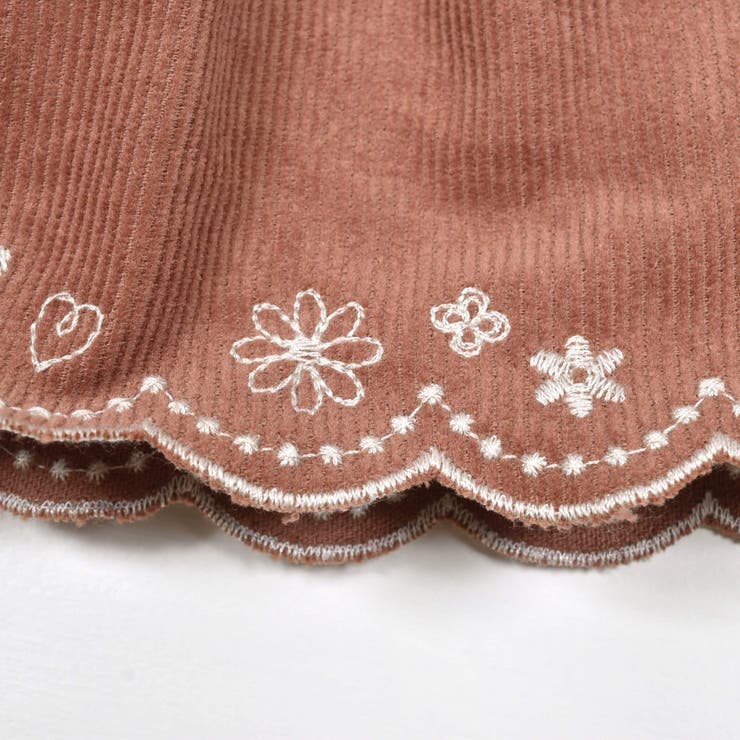 コーデュロイチェック柄裾スカラップ刺しゅうスカパン | SLAP SLIP | 詳細画像11 