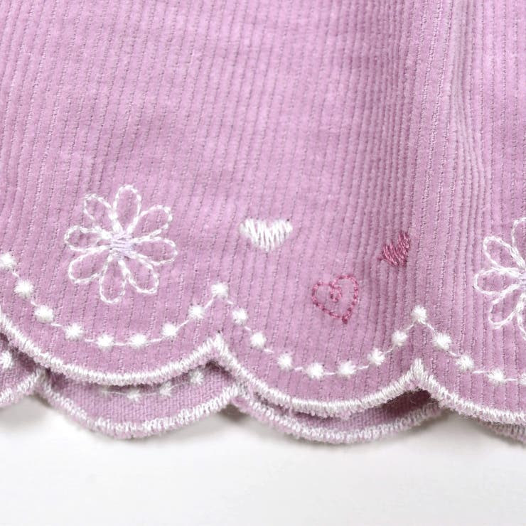 コーデュロイチェック柄裾スカラップ刺しゅうスカパン | SLAP SLIP | 詳細画像18 