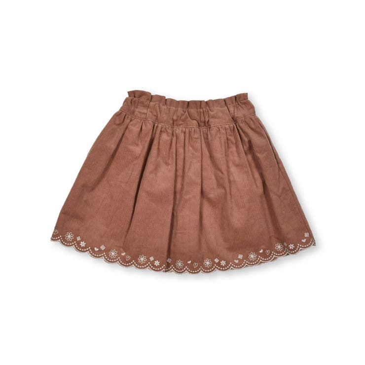 コーデュロイチェック柄裾スカラップ刺しゅうスカパン | SLAP SLIP | 詳細画像8 