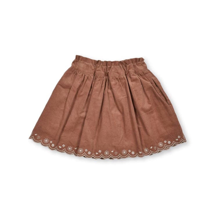 コーデュロイチェック柄裾スカラップ刺しゅうスカパン | SLAP SLIP | 詳細画像9 