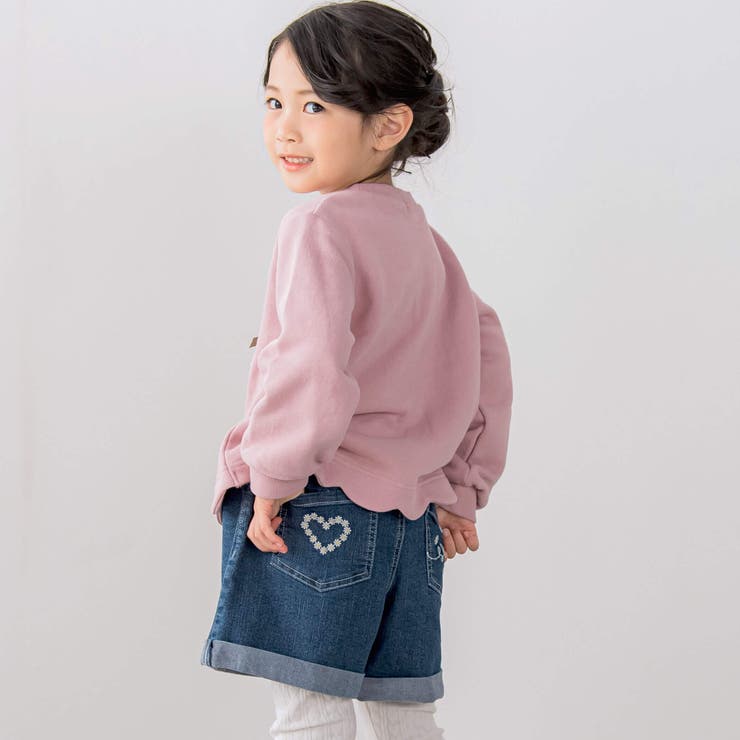 刺しゅうポケット付きストレッチデニムショートパンツ(90~130cm) | SLAP SLIP | 詳細画像3 