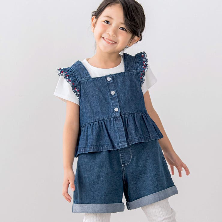 刺しゅうポケット付きストレッチデニムショートパンツ(90~130cm) | SLAP SLIP | 詳細画像6 