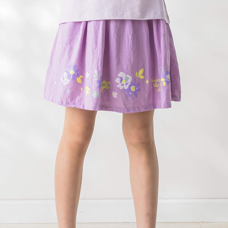 パープル | キラキラモチーフプリントスカパン(90~140cm) | SLAP SLIP