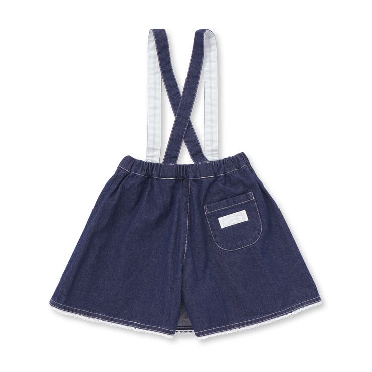 花柄ツイルデニムサスペンダー付き裾レーススカパン(90~130cm) | SLAP SLIP | 詳細画像12 