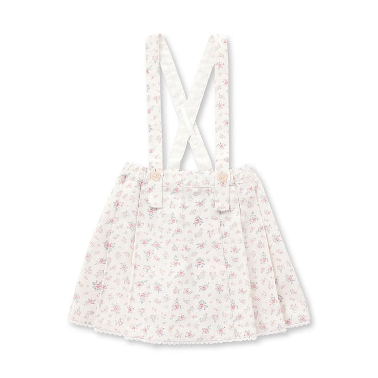 花柄ツイルデニムサスペンダー付き裾レーススカパン(90~130cm) | SLAP SLIP | 詳細画像14 