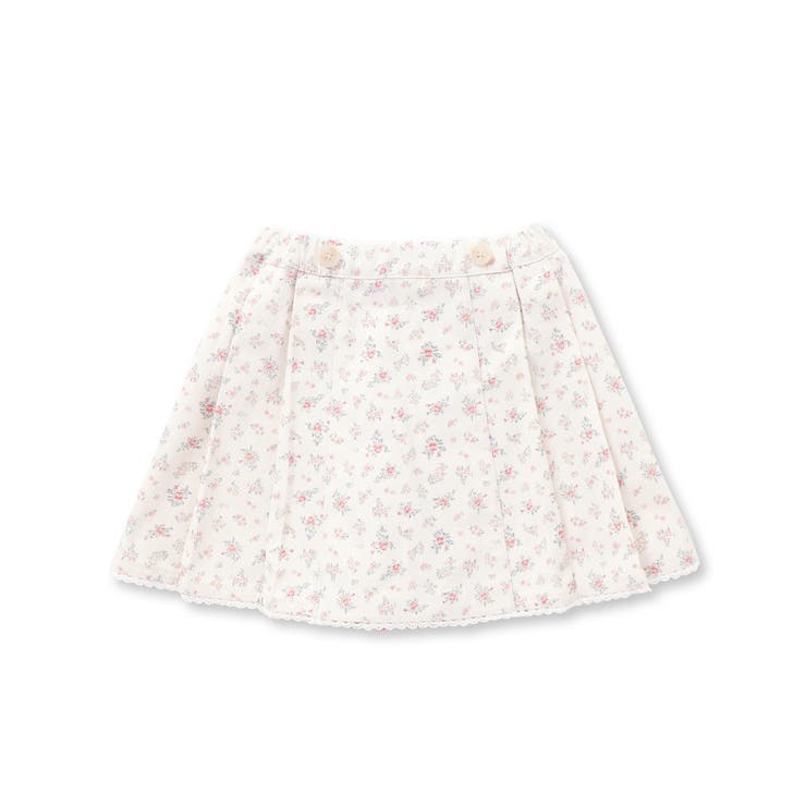 花柄ツイルデニムサスペンダー付き裾レーススカパン(90~130cm) | SLAP SLIP | 詳細画像16 